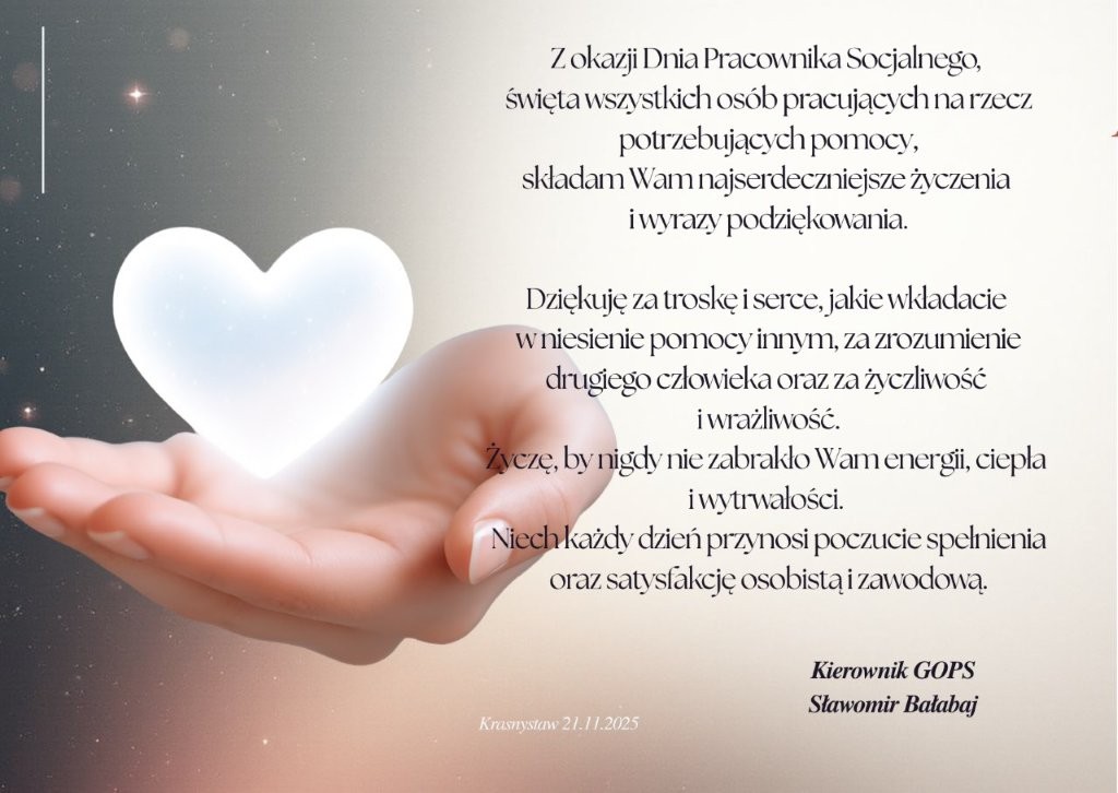 Kartka Dzień Pracownika Socjalnego